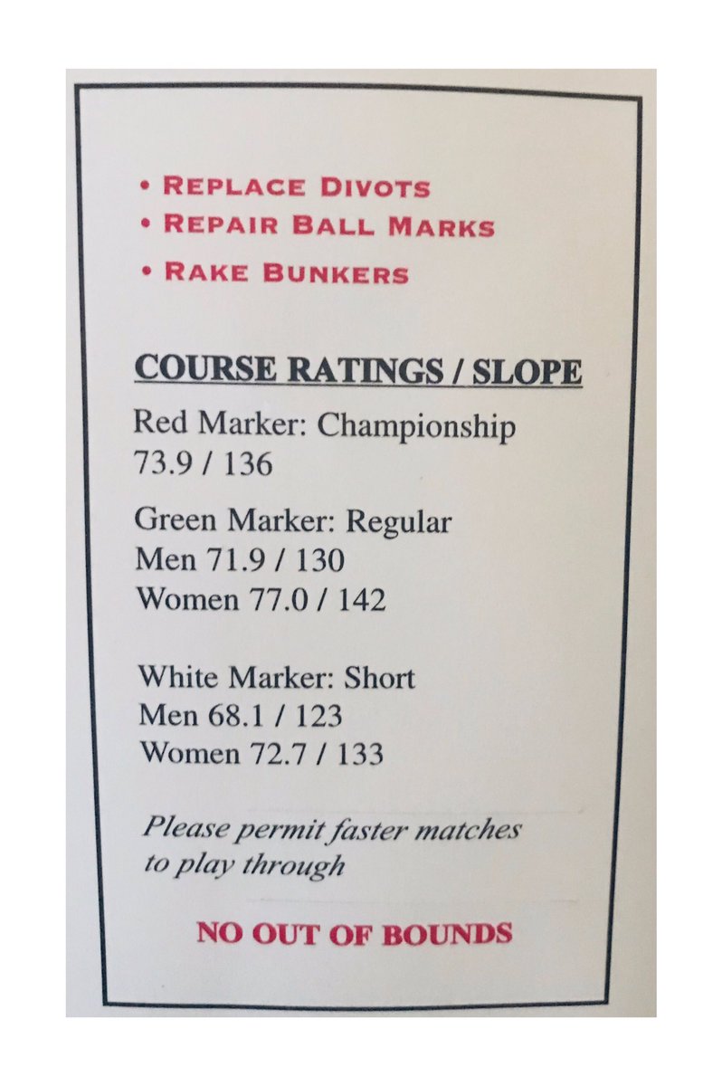 For golf geeks: the scorecard at National Golf Links of America.