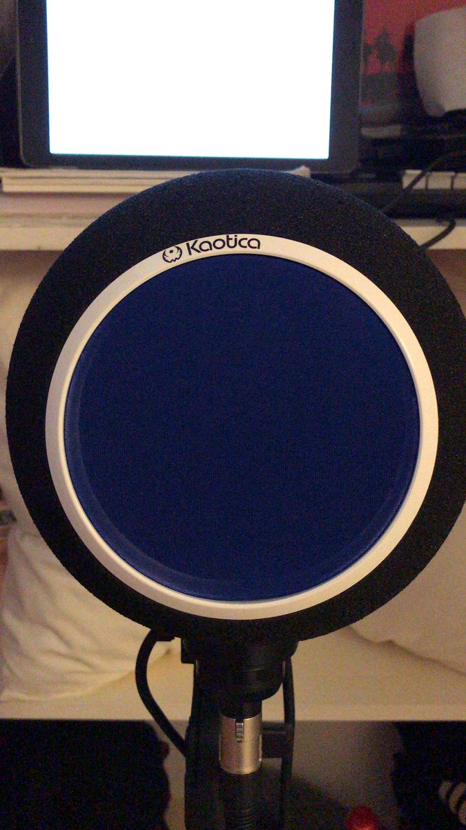 New addition to my #audiobook recording setup! <a href="/kaoticaeyeball/">Kaotica Eyeball</a> helps to really isolate the mic. Loving it!