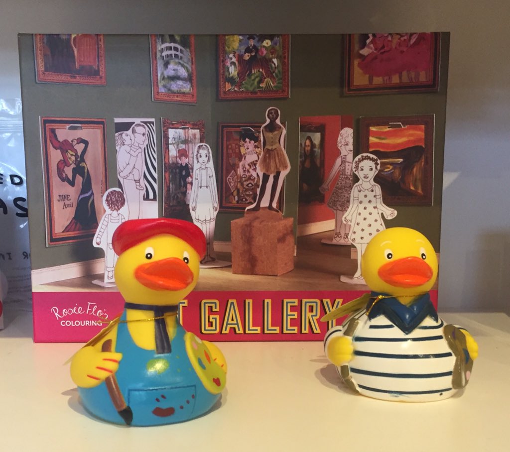 Popped into <a href="/NatGalleriesSco/">National Galleries of Scotland</a> shop and came across these two fellers visiting Rosie Flo's Art Gallery