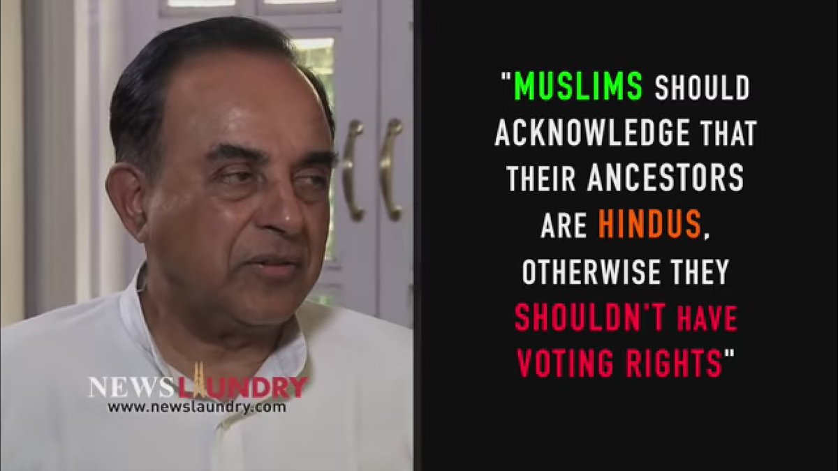 After joining the fascist cult of Hindutva, this is how he looks like now. The same academic Swamy has turned into a prejudicial-fanatic bigot.This is what religious, political & socio-cultural extremism can do to top notch brains of a society.Sad times!