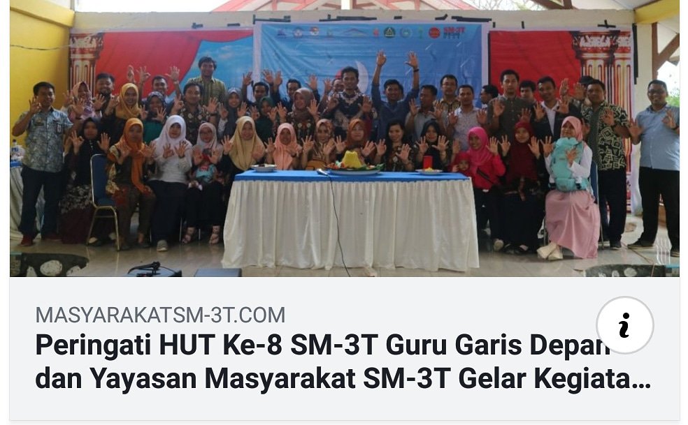 Peringati HUT Ke-8 SM-3T..... 
bit.ly/2lCwsNs
#DedikasiTulusSM3T
#PPGMewujudkanGuruProfesional
#AlumniPPGSM3TBersinergiMengabdi
#MasyarakatSM3TIndonesia
#JURNALISMEmsi
<a href="/Kemdikbud_RI/">kemdikbud go id</a>, @Kemristekdikti, <a href="/kempanrb/">Kementerian PANRB</a>