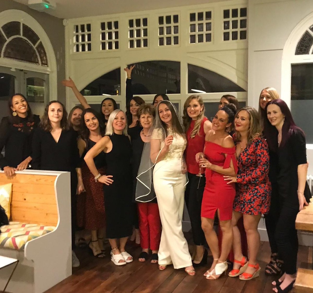 ClockworkHotel's tweet photo. A pleasure to host Rachel and her hen's last night at the hotel! We wish you all the best for your special day next weekend 🥂

#henparty #bridetobe #puzzlehouse #escaperoom #cocktails #spa #party #fun #celebration #burnham https://t.co/rjagCKJugt