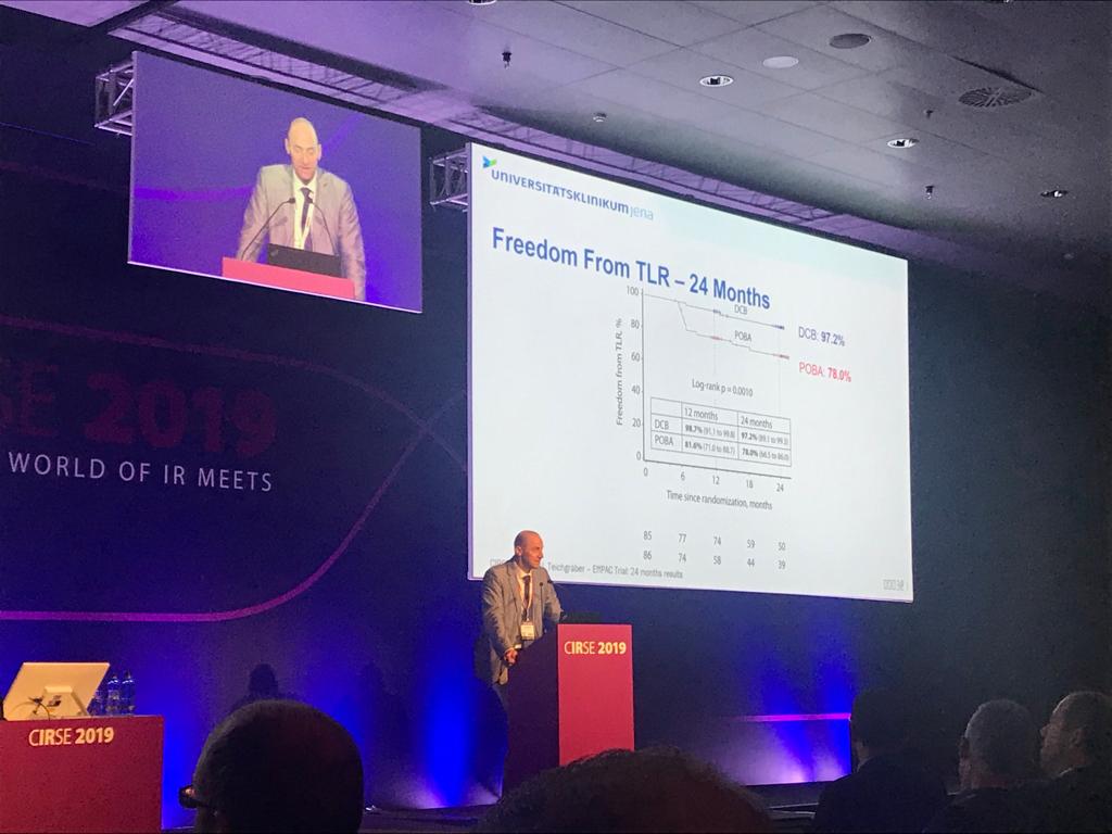 iVascularGlobal's tweet photo. Prof Ulf Teichgräber has presented the 24-month outcomes of the EFFPAC Trial at CIRSE 2019. “Astonishing TLR results at 2 years” ...”EFFPAC goes ahead from other DCB trials in effectiveness and safety”. For more information visit our booth No. 45 #CIRSE2019 #iVascular #EFFPAC https://t.co/jAPRDBgWfS