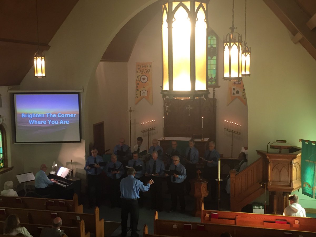 Today we have the Drumbo Men’s Choir joining us to help us celebrate our 160th Anniversary and our Welcome Back Sunday