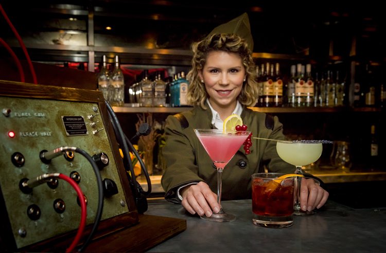 <a href="/thebletchley/">The Bletchley</a> 
Code cocktails

A cool ice breaker. Using decisions you have made along the way, a machine will convert your results into cocktail ingredients and complex recipes

Address: 459 King's Rd, Chelsea, London SW10 0LJ

thebletchley.co.uk/home#md3rn-org…