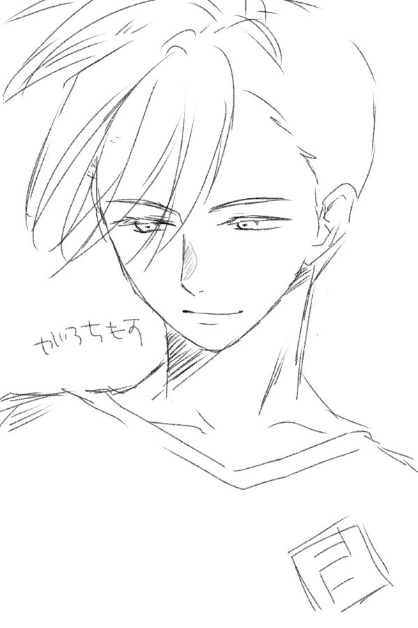 もう一枚描いた
この鼻筋シャドウは流行りなのかなー 