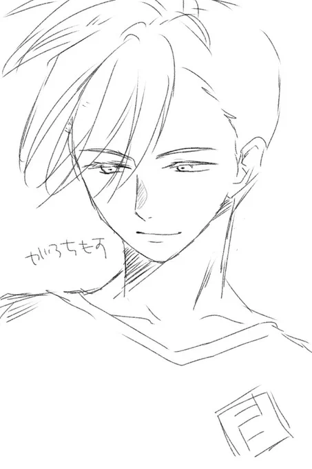 もう一枚描いた
この鼻筋シャドウは流行りなのかなー 
