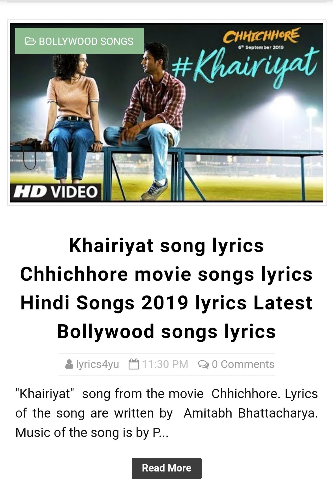 Chhichhore songs on sale