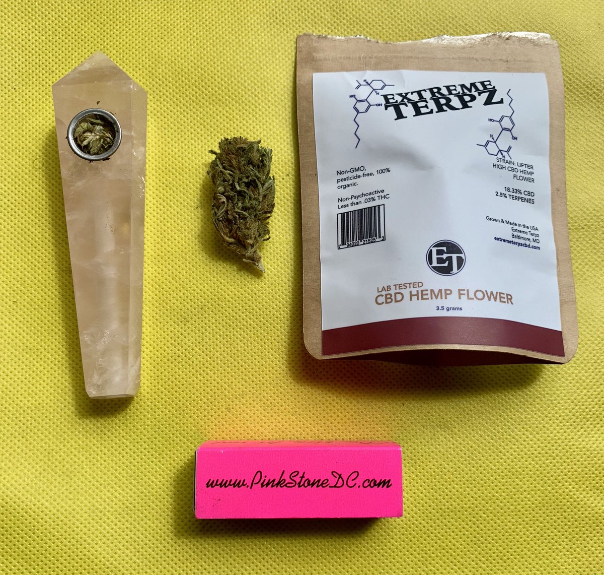 Pinkstonedc's tweet photo. Grabbed the cutest pipe at @DistrictHemp grand opening. Pairing it with #CBD Hemp Flower 🌸💨 #pinkstonedc https://t.co/7zyQ0Bqpsk