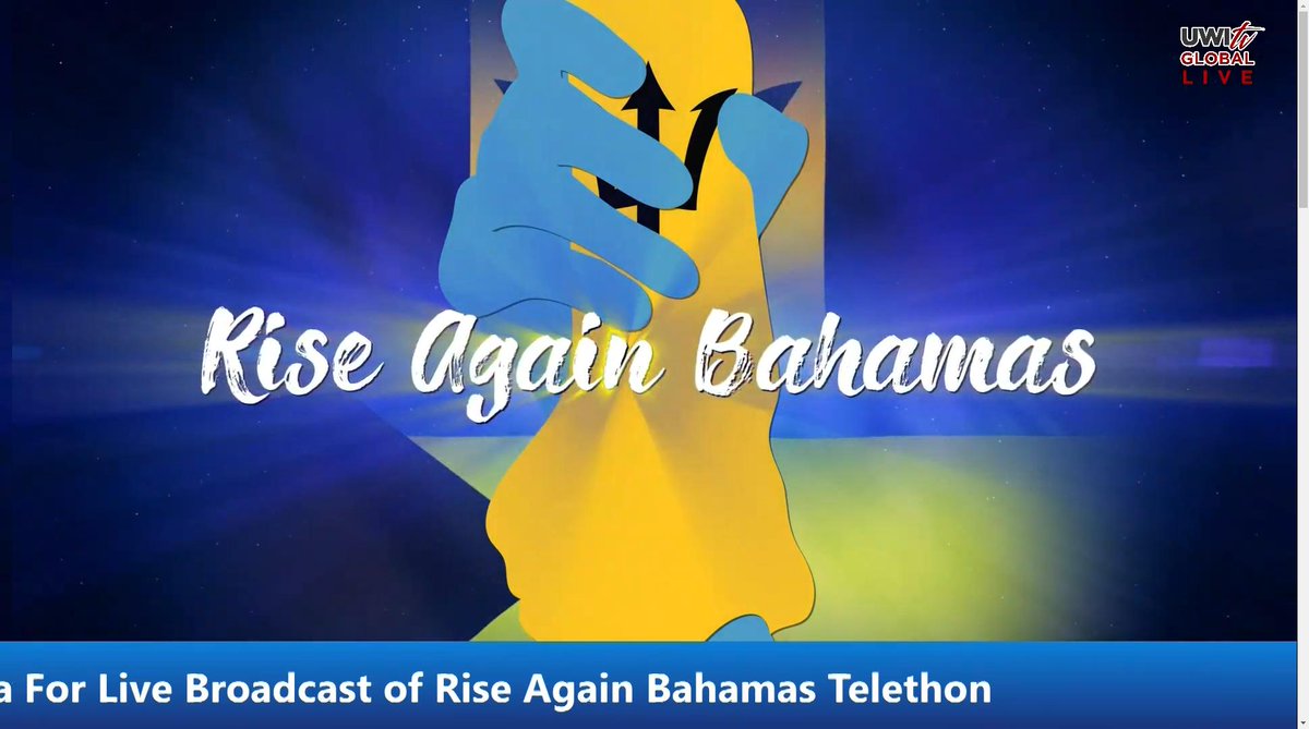 UWITv's tweet image. Do your part to help the Bahamas recover from Hurricane Dorian. Watch the #BahamasRiseAgain Telethon LIVE on uwitv.org and donate, visit riseagainbahamas.com  #BarbadosCares #PledgeToHelp #UWITV