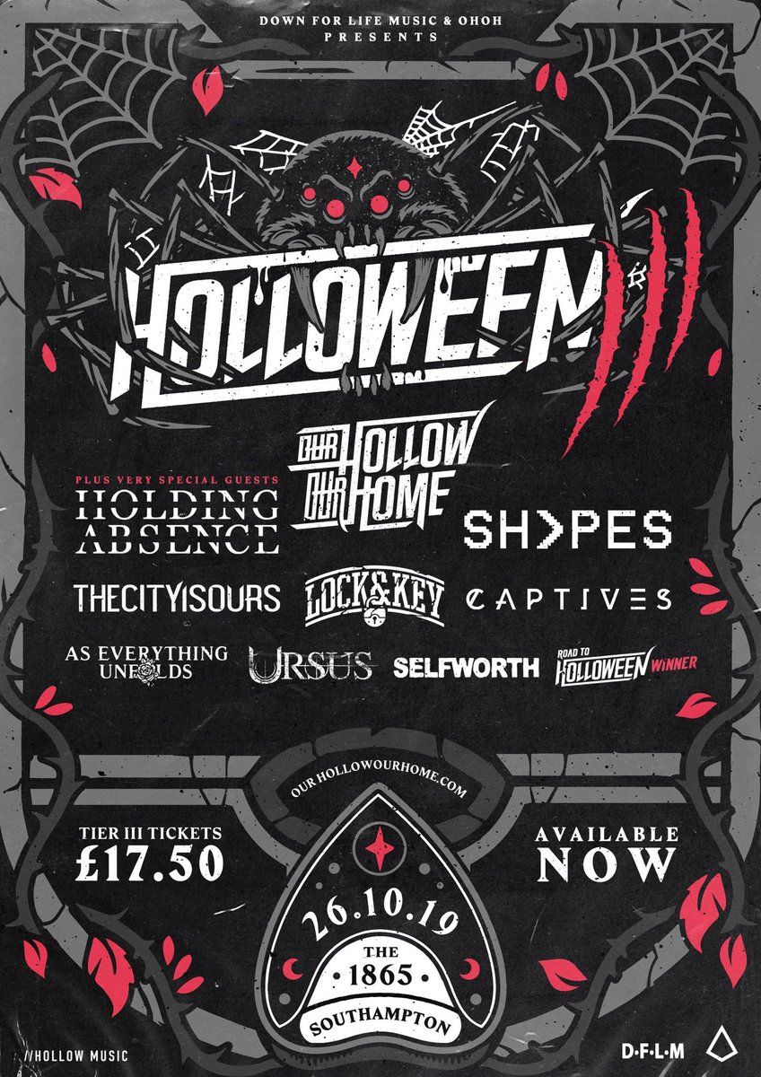 HOLLOWEEN Tier III Ticket line up updated! 🕷🕸 <a href="/HoldingAbsence/">Holding Absence</a> <a href="/SHVPESofficial/">S H V P E S</a> <a href="/wearecaptives/">Captives</a> GO GET THOSE TICKETS! 🌹