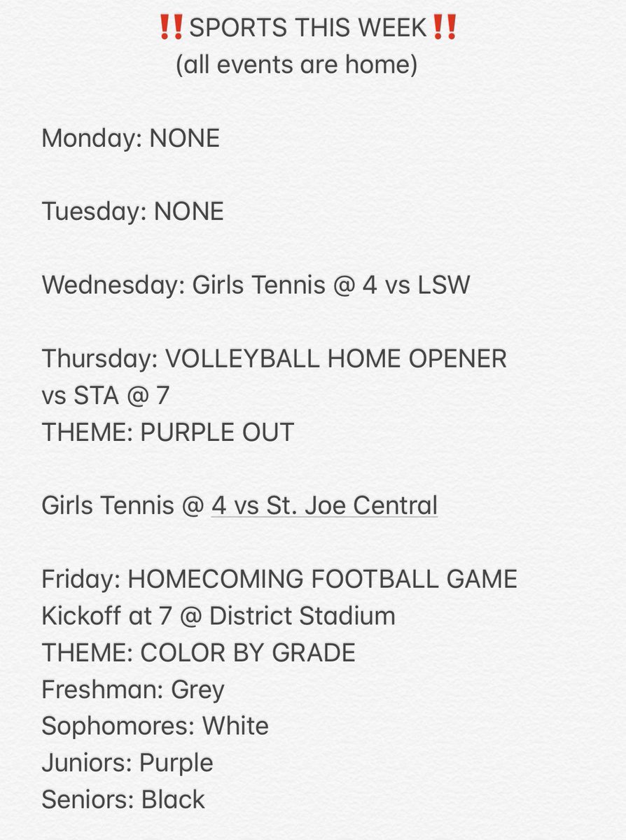 Show out and support this week!!