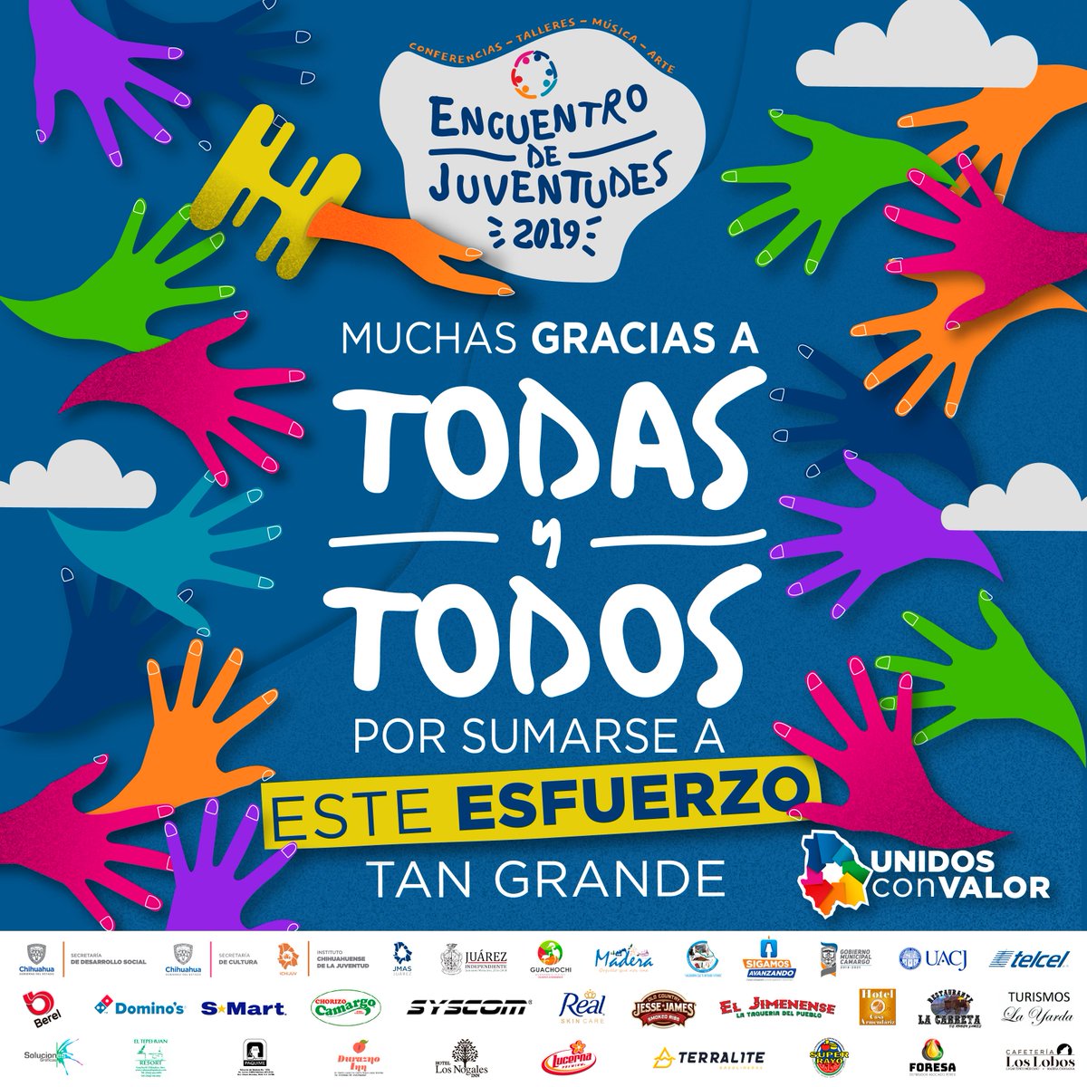 JuventudChih's tweet photo. ¡Gracias a todos y todas quienes formaron parte de este #EJ19!
Más de 17 mil jóvenes unidos en torno a la celebración del mes de las juventudes.
¡Nos vemos en el #EJ20! https://t.co/RSFrZZ8qbo