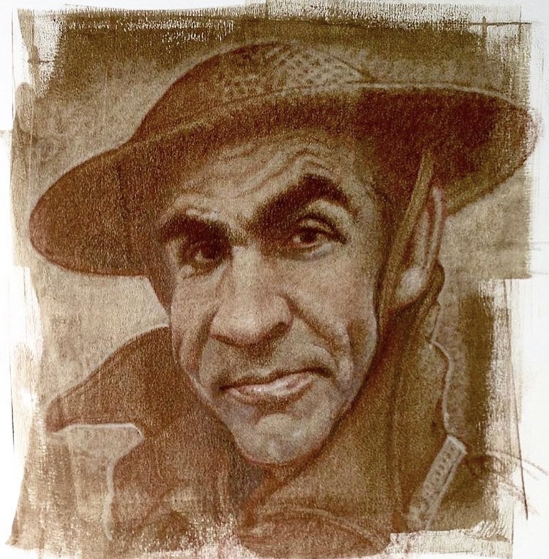 IllustrationAca's tweet photo. Sunday’s are filled with movies and looking at @cfoxpayne’s amazing portraits of icons. #seanconnery #sundayscaries #neverstopdrawing #iakc19 https://t.co/91JniqYQHr