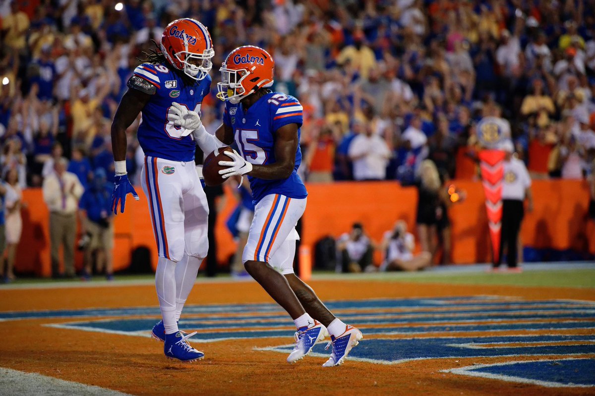 JCope1era's tweet photo. First collegiate touchdown in the swamp. What an amazing feeling! 🧡🐊 https://t.co/RYs3VeHbdG