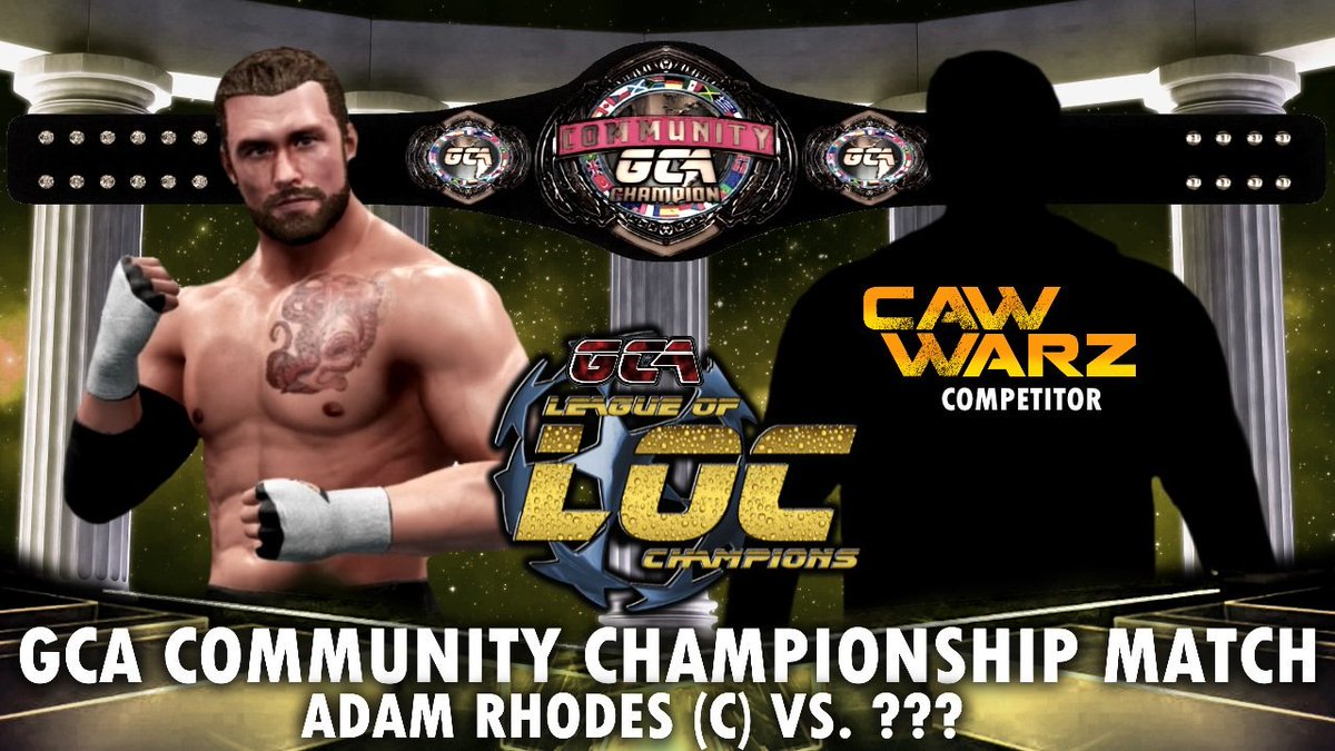 GCAWRESTLING2K's tweet photo. BREAKING NEWS: The inaugural #GCACommunity Champion. @rhodes2_glory will make his first title defense/main show debut at #GCALeagueOfChampions!
His challenger? Well, it will be one of the 39 other men who competed in #GCACAWWARZ! Which name did the randomizer pick? ๐๐ฎ #GCA https://t.co/elJSZPfPIp