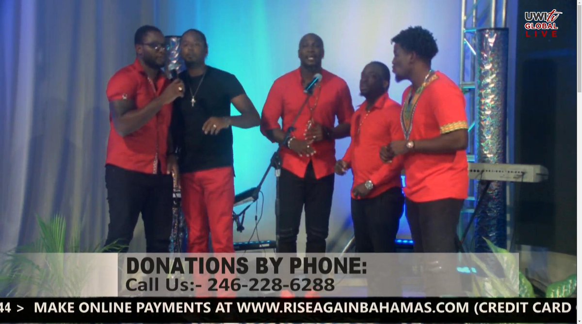 UWITv's tweet image. G-Syndicate performing NOW at the #BahamasRiseAgain Telethon LIVE on uwitv.org . To donate, visit riseagainbahamas.com  #BarbadosCares #PledgeToHelp #UWITV