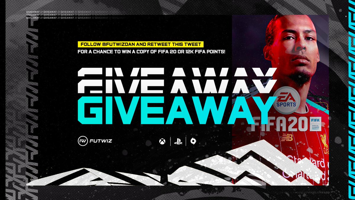 #FIFA20 #giveaway time 🎉

Giving away a digital copy of FIFA 20 (or 12k FIFA points if the winner prefers!)

All you need to do to enter is follow @FUTWIZDan + RT this tweet

Winner drawn at random on Sunday 15th Sep, prize available on Xbox One, PS4 or PC - good luck! 🌞