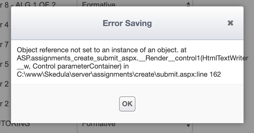 MathMurd's tweet image. Having a terrible start with @IOClassroom this year. 😔 Can&apos;t make any assignments because I keep getting this error. Admin can&apos;t help and tech support is &quot;currently experiencing an increase in volume due to the back to school season&quot; 🤨. Anyone have pointers? #mtbos #alg1