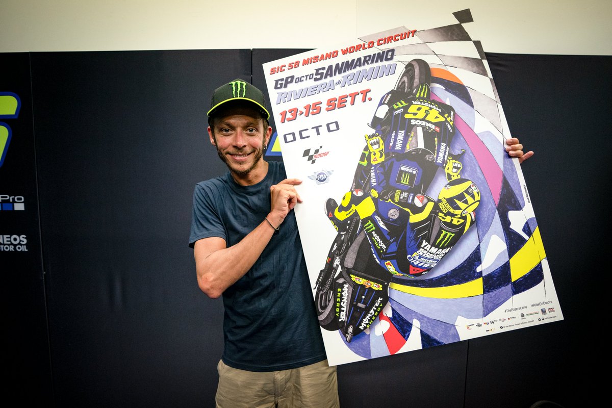 ValentinHoff46's tweet photo. Coming home: In einer Woche (15. September) findet Valentino Rossis Heimspiel, das mit vollem Namen "Gran Premio Octo di San Marino e della Riviera di Rimini" heißt, in Misano statt
@ValeYellow46
@BoxOfficialVR46
@YamahaMotoGP
@yamaharacingcom
@circuitomisano
@MotoGP
#SanMarinoGP https://t.co/iuzZ0PN3hr