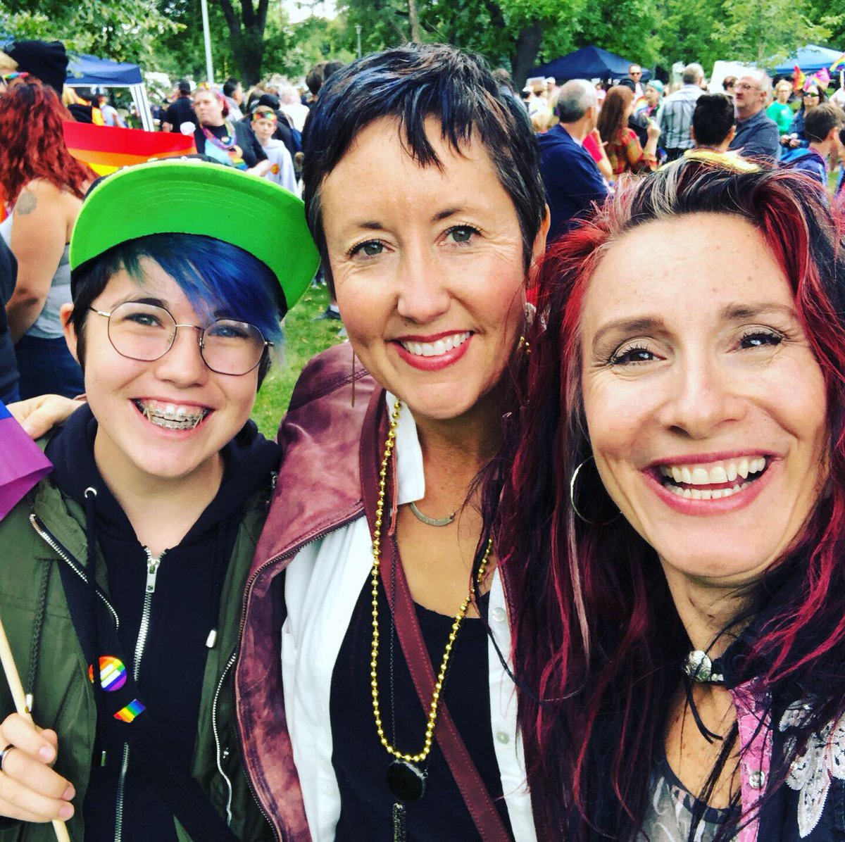danielleegnew's tweet photo. I had a brilliant day with my wife and our daughter at #406Pride in Billings - got to share a stage with terrific music artists and had so much love abounding. Life is what you make it!! Just remember that 💕. #family #HappySunday https://t.co/UA6nL1qQO9