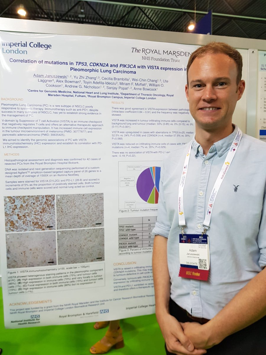 Our NCMR colleague and recent CRF <a href="/AdamJanuszewski/">Dr Adam Januszewski</a> presenting his data on VISTA and pleomorphic cancer. Exciting findings - looking forward to the publication. #WCLC19 #WCLC2019