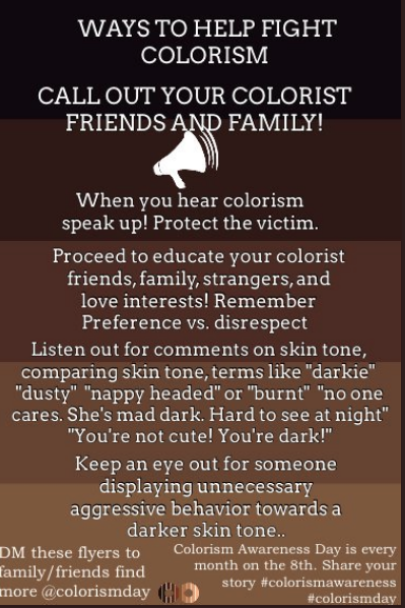 ColorismDay's tweet image. Its Colorism Awareness Day! You could help bring awareness to Colorism by simply DM-ing your family about the topic and how it effects the black community. ✊🏿✊🏾✊🏽
#colorismday #colorismawareness