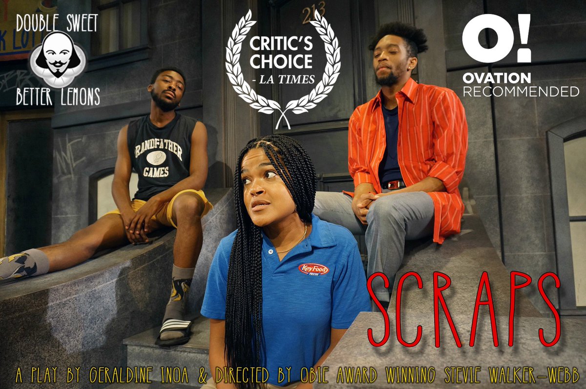scrapstheplay's tweet photo. FINAL post show talkback TODAY! Join us for this amazing show &amp; passionate timely talkback with cast and Scraps playwright Geraldine Inoa. https://t.co/aMQYtuBO73 #LAThtr  #EnoughIsEnough #Scrapsmatrix #staywoke #civilrights #blacktheatre @latimes @BetterLemons @LAStageAlliance https://t.co/nWb9jVBqtg