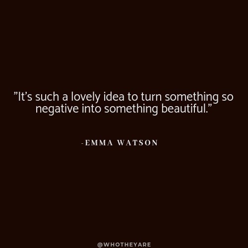 _whotheyare's tweet photo. "It's such a lovely idea to turn something so negative into something beautiful" - @EmmaWatson https://t.co/59Kq8xDFbd