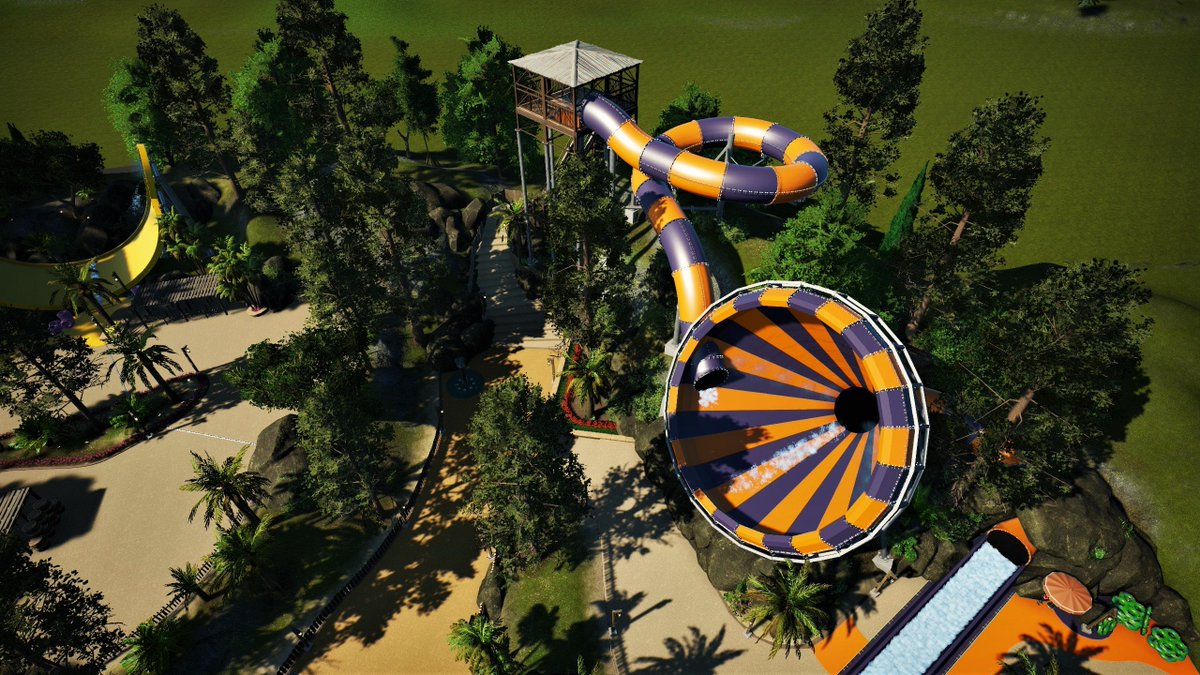 Shiftzie's tweet image. The new waterslide 🌊🌞💦!! @PlanetCoaster #PlanetCoaster #waterslide #slide #planetsplash
