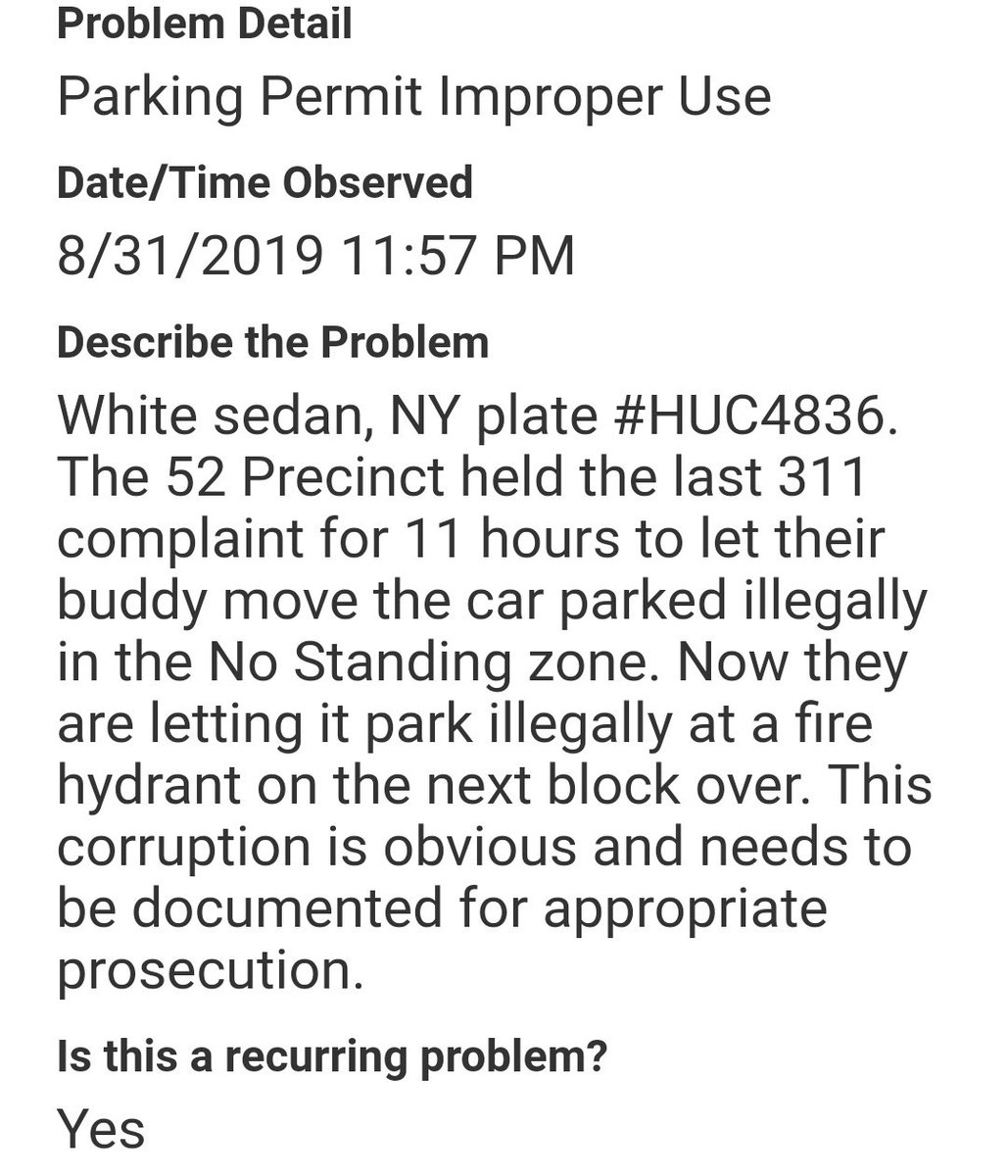 Clearly there is still no discipline for  @NYPDnews officer filing false reports to cover up for their buddies'  #placardcorruption.Don't believe the lies @NYPDONeill tells the newspapers. He allows this criminal conduct in  #myNYPD