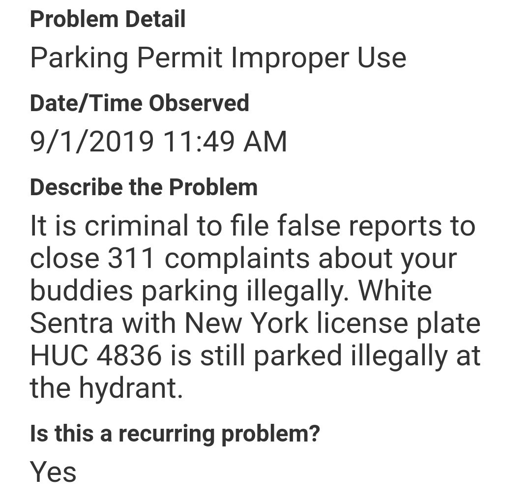 Clearly there is still no discipline for  @NYPDnews officer filing false reports to cover up for their buddies'  #placardcorruption.Don't believe the lies @NYPDONeill tells the newspapers. He allows this criminal conduct in  #myNYPD