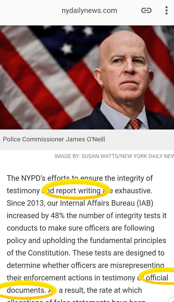 Clearly there is still no discipline for  @NYPDnews officer filing false reports to cover up for their buddies'  #placardcorruption.Don't believe the lies @NYPDONeill tells the newspapers. He allows this criminal conduct in  #myNYPD