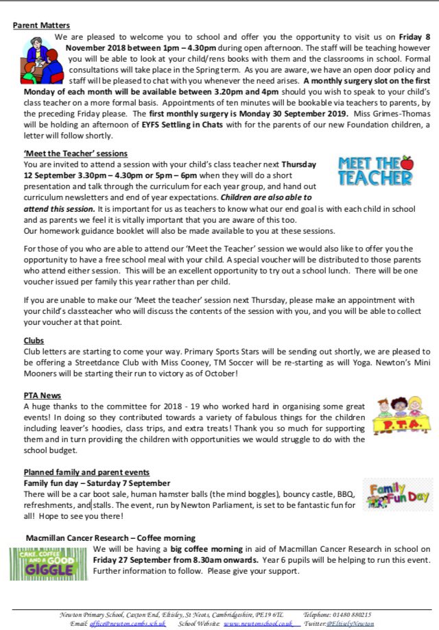 EltisleyNewton's tweet photo. First newsletter of the year sent home on Friday #LotsofInformation https://t.co/LOapjrQL5l