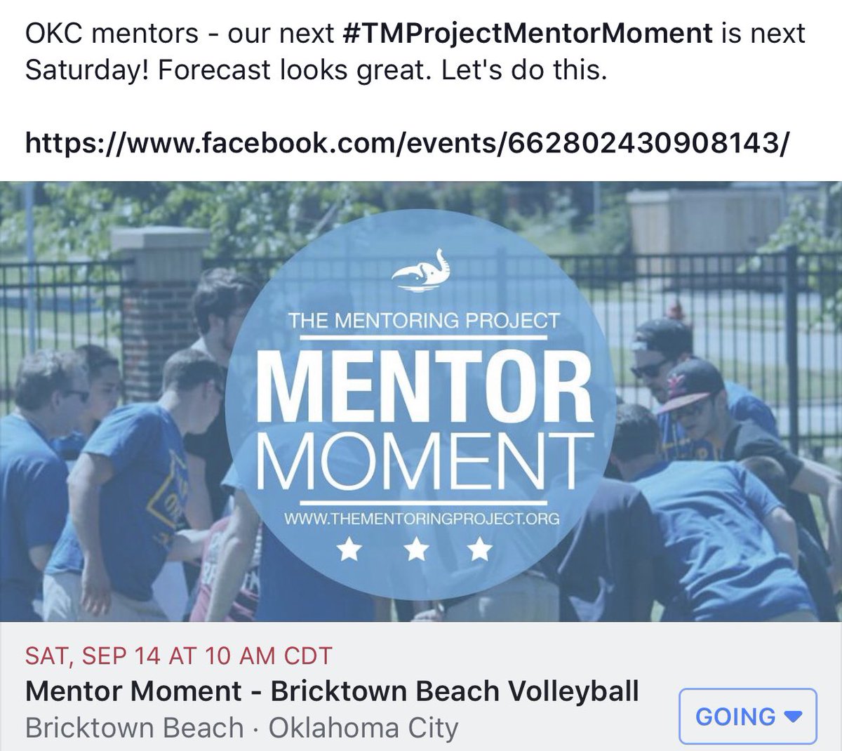 TMProject's tweet image. OKC mentors - our next #TMProjectMentorMoment is next Saturday! Forecast looks great. Let's do this. 

facebook.com/events/6628024…