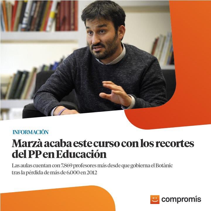 ✅Hem recuperat i revertit les retallades del PP💸

Amb el #GovernDelBotànic🌳 tenim un govern que no roba i que creu en l’educació com un pilar fonamental de la societat👩‍🏫👩‍🎓👨‍🎓👨‍🏫

Hem anat lluny, però aniríem més lluny encara amb el #FinançamentJust💶 que ens correspon!