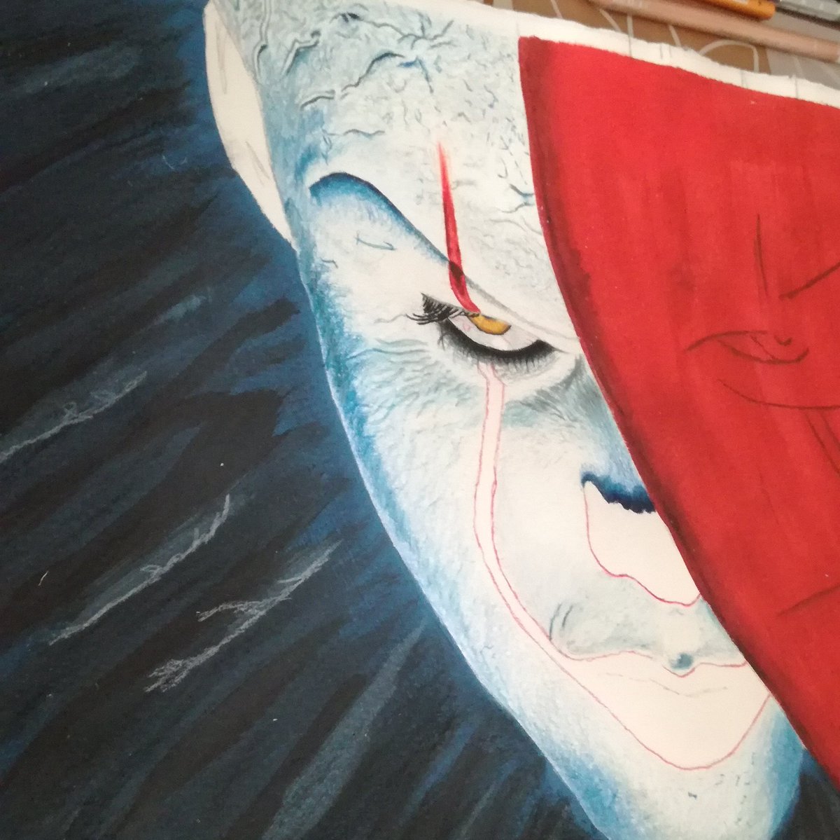 Process Draw It, Chapter 2 ✍🏽🎈🎈 #ITChapter2 #ITChapterTwo #IT2 #ItMovie #Pennywise #StephenKing #HorrorMovies #art #artist #arte #artwork #ArtistOnTwitter