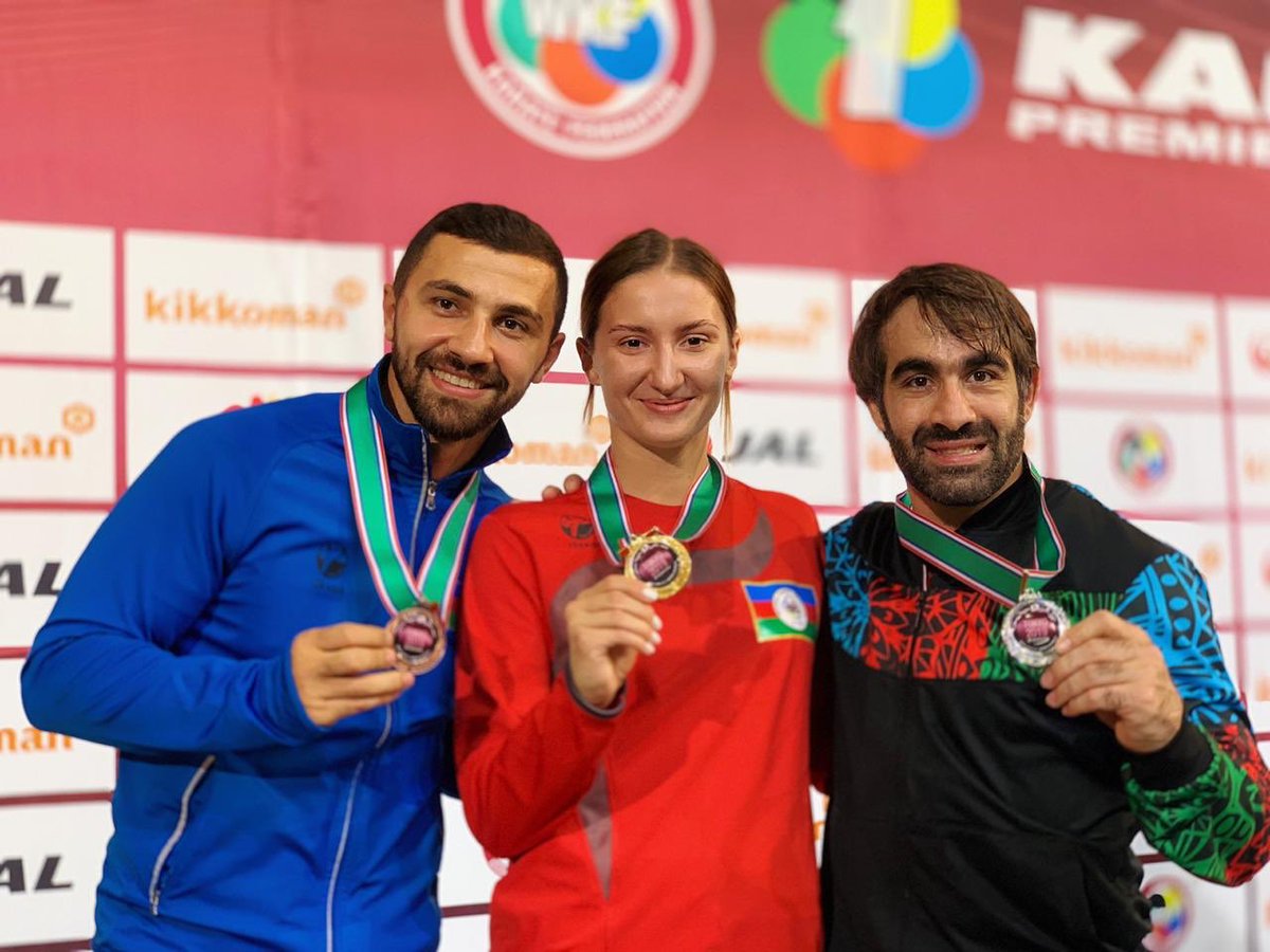 AzerbaijanWkf's tweet photo. At the #Karate1Tokyo Premier League our athletes - Iryna Zaretska 🥇, Rafael Aghayev 🥈, Aykhan Mamayev 🥉 won the medals!
Our congratulations 👏🏻
#WKF #Azerbaijan 🇦🇿
@AzEmbJapan
@officialmys
@NOCAzerbaijan
@worldkarate_wkf https://t.co/gACu36eNuI