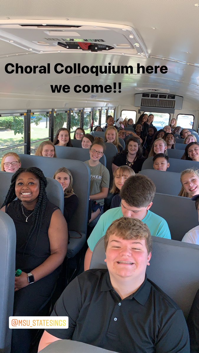 AJHS_singers's tweet photo. We’re on the way to choral colloquium with @SHS_singers! We can’t wait! HAILSTATE! 🐶🐾 @MSU_StateSings https://t.co/68XdS3b5vL