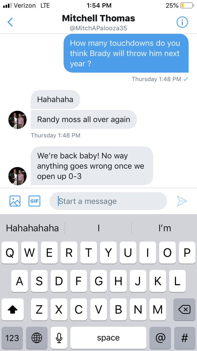 I mean I’m not saying I’m a prophet or anything but please look at the time stamp on <a href="/MitchAPalooza35/">Mitchell Thomas</a> and I conversation about Antonio Brown last week.