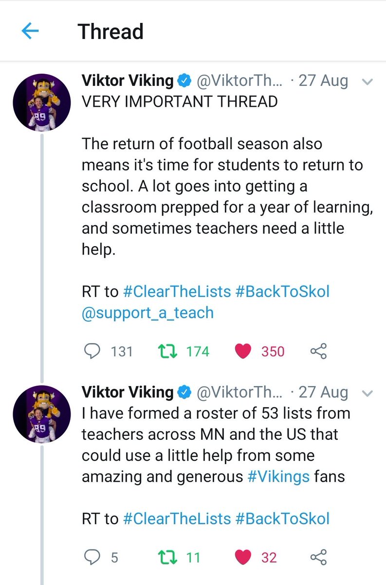 MarkJWestpfahl's tweet photo. @PerkatPlay 🏈 @ViktorTheViking already beat you to that one! #BackToSchool📚 & #BacktoSkol🏈
#clearthelist✏ #clearthelists📝
Viktor named me to his 53 man roster. Can any #ATLvsMIN fans help me out?
➡️ https://t.co/e9NDwkCRQ3 https://t.co/L7oywZhtia
