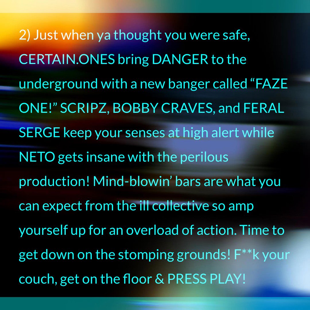 CERTAINONES's tweet photo. @insommagsince96 WEEKLY TOP10 🚫💤
#2 @CERTAINONES 👾 FAZE ONE
#Scripz • @BobbyCraves • @SergeBoogski
PRODUCED BY @UNKLEMOok
#alwaysdoitallways #ones #onesbrigade #certainones #bmx #future #gnasty #hiphop #hiphopculture #universal #underground #skateordie #2k19 https://t.co/jgo8aDzqS0