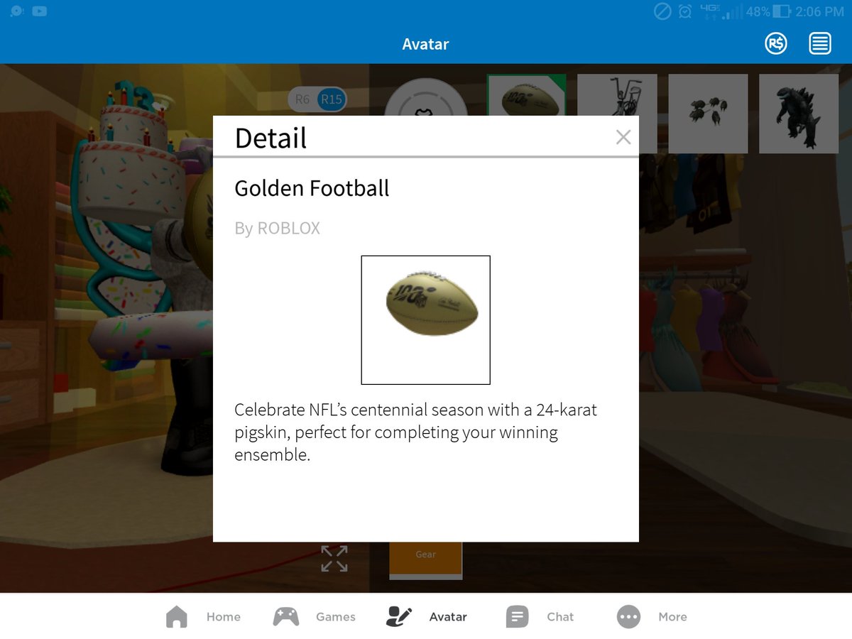 Roblox Promo Codes On Twitter Use Promo Code 100yearsofnfl On Https T Co 6uvphac9k4 To Get Golden Football - football roblox gear