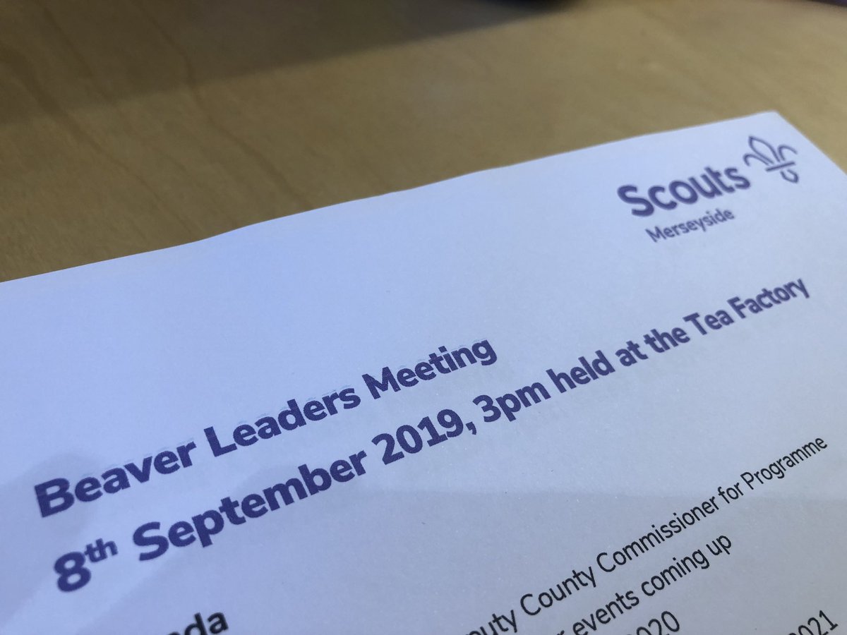 This afternoon I attended @MerseysideScout Beaver leaders meeting, lots of positive ideas on how we deliver exciting programmes to our Beavers.  Thanks to @MessyJaneLead @AltsideScouts @sthelensscouts @bebingtonscouts @birkenheadscout @WWScoutDistrict for the warm welcome