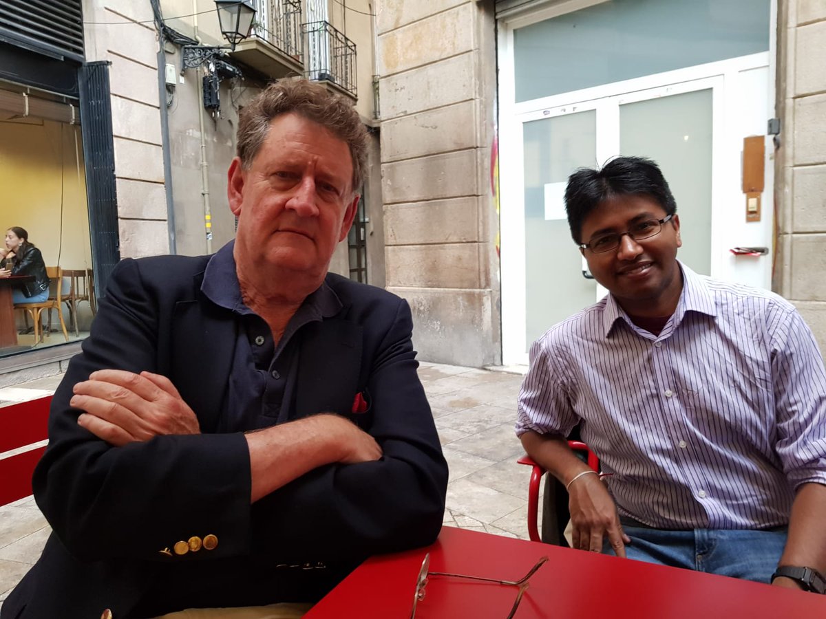 After a busy day at the conference time to rest our feet and order some tapas. #WCLC19 #WCLC2019 <a href="/amit_49x/">Amit Mandal</a> <a href="/AdamJanuszewski/">Dr Adam Januszewski</a> <a href="/AncaMNastase/">Anca</a> <a href="/clersdom/">Clara Domingo-Sabugo</a>