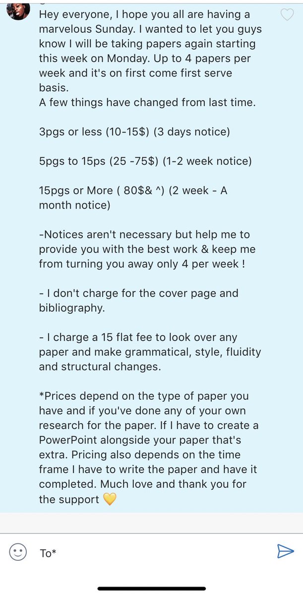 MsRabbitttt's tweet photo. I WRITE GOOD PAPERS FOR THE LOW !!!!! #AUC #CAU #Spelman #Morehouse #Gsu #Atlmetro 💛💛 https://t.co/KPztUTiHb4