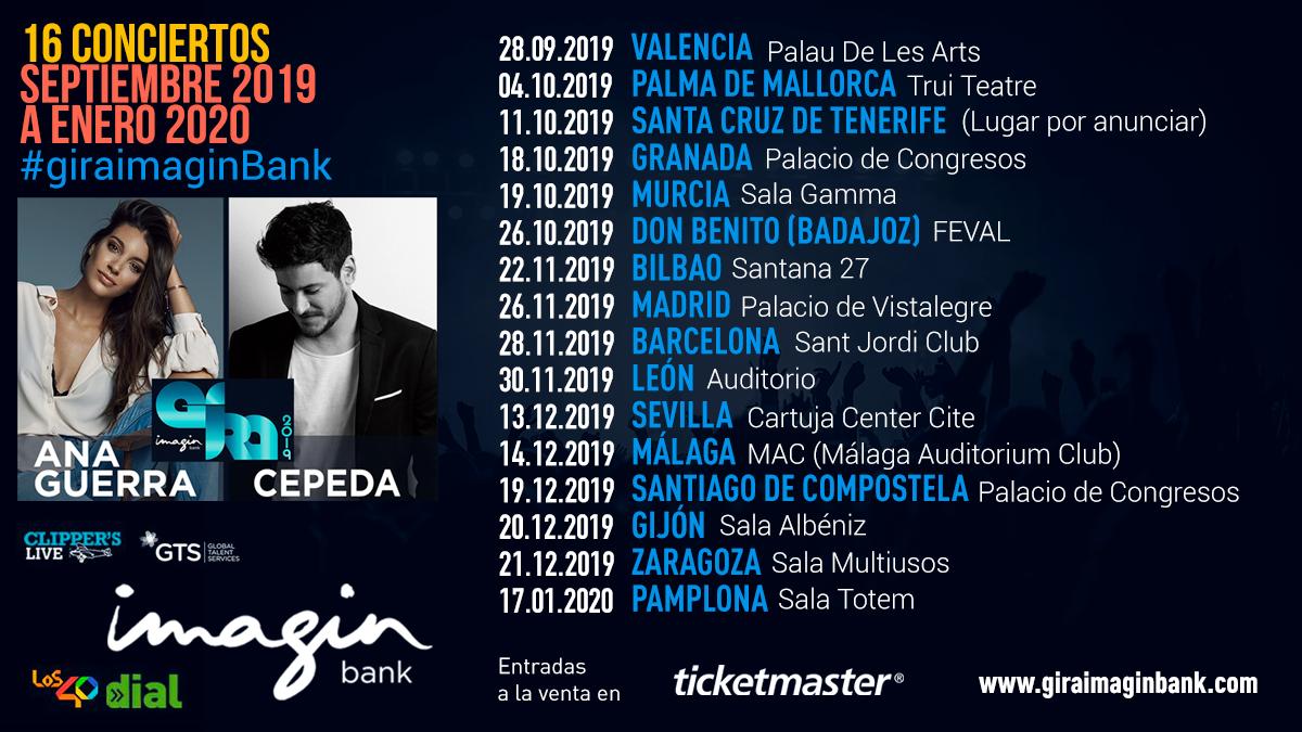 cepedistas_com's tweet photo. #giraimaginBank 🎤 Resumen completo de la gira conjunta de @anaguerra y @cepedaoficial, que arranca en Valencia el próximo 28 de septiembre. 16 ciudades, de septiembre de 2019 a enero de 2020, ¿te lo vas a perder?

🎟️ Más información y venta de entradas en https://t.co/FcsWbXenBx https://t.co/6jRuUrdllc