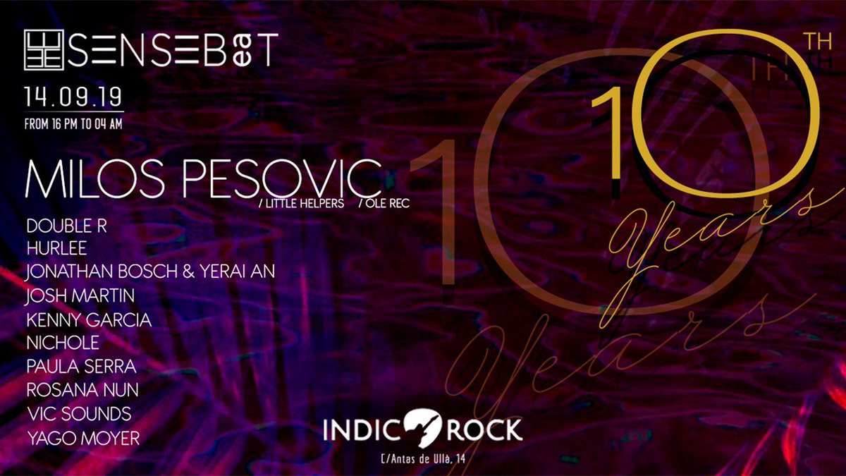 IndicoRock's tweet photo. El próximo sábado 10º Aniversario de @Sensebeat . No te pierdas este Line-up de primer nivel. Compra ya las entradas! Aquí ▶️ https://t.co/rvbb0GkKxx ◀️ https://t.co/aDn2IEVsku