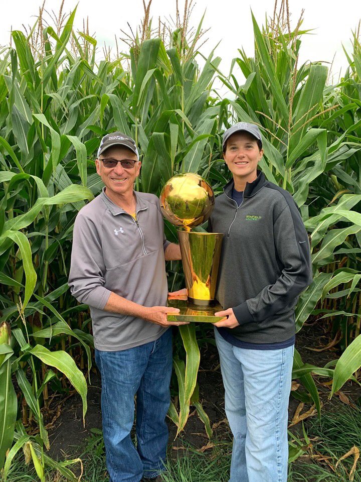 neilchansen's tweet photo. NBA trophy in the corn fields of Lakefield, MN. Wonder if I’ll ever see it back in MN again. Pic courtesy of Teresa Resch. VP of basketball operations Toronto Raptors. Lakefield native. @DanBarreiroKFAN https://t.co/ZtqVC23B5x