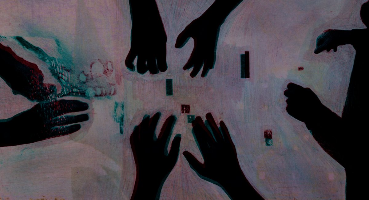 OIAF_Animation's tweet photo. Sans Objets (No Objects) is a visually captivating and repetitive kaleidoscope of a film that experiments with colour, shapes and layers. See the juxtaposition of silhouettes, Sans Objets, in Short Competition 3 at #OIAF19! https://t.co/BFIs7heNa8 #oiaf#animation #sansobjets https://t.co/p6sz4vP93g